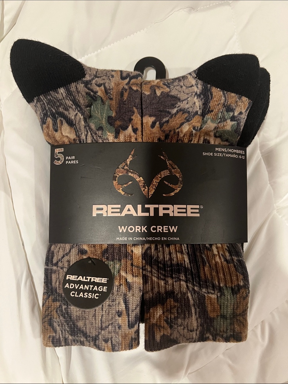 Realtree Work Crew Socks (5-Pack) Men’s 6-12